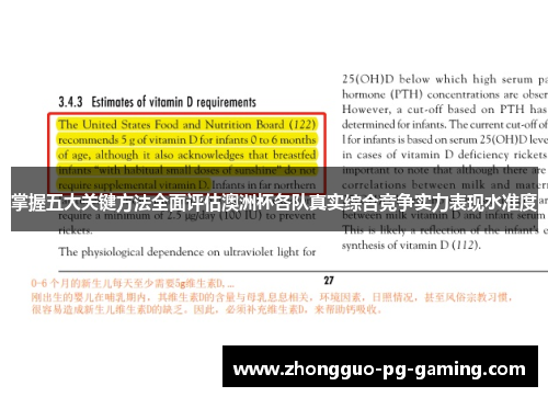 掌握五大关键方法全面评估澳洲杯各队真实综合竞争实力表现水准度 掌握五大关键方法全面评估澳洲杯各队真实综合竞争实力表现水准度